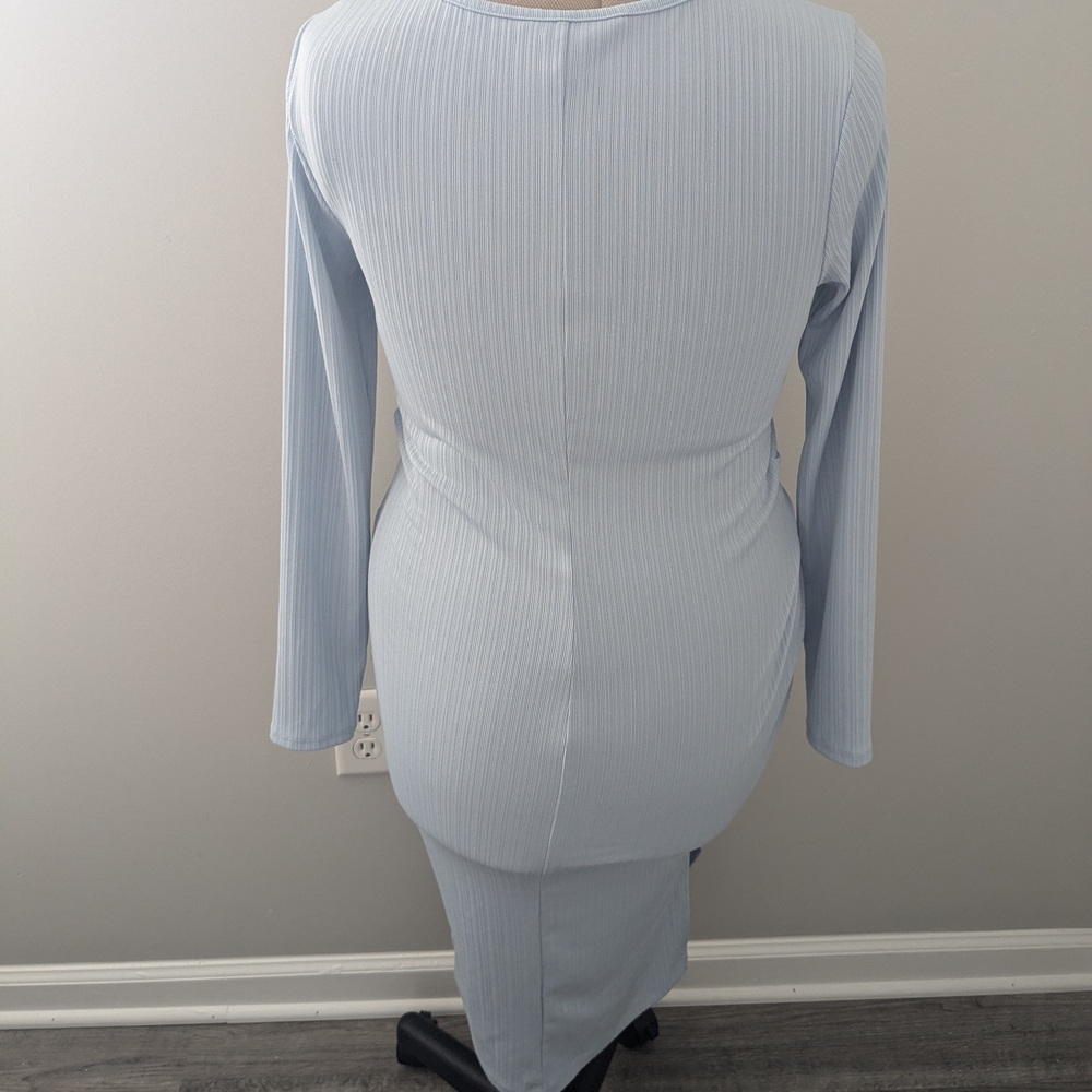 Nine West Light Blue Ribbed Top - Picture 3 of 3
